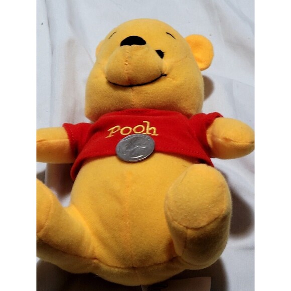 Vintage Disney Winnie The Pooh Plush 7.5" Just Play 2012 Bean Bag Stuffed Toy - Picture 5 of 8